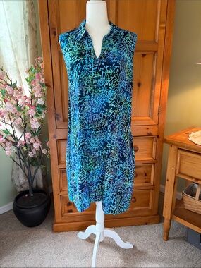 Bali Batiks Coral-Print Sundress